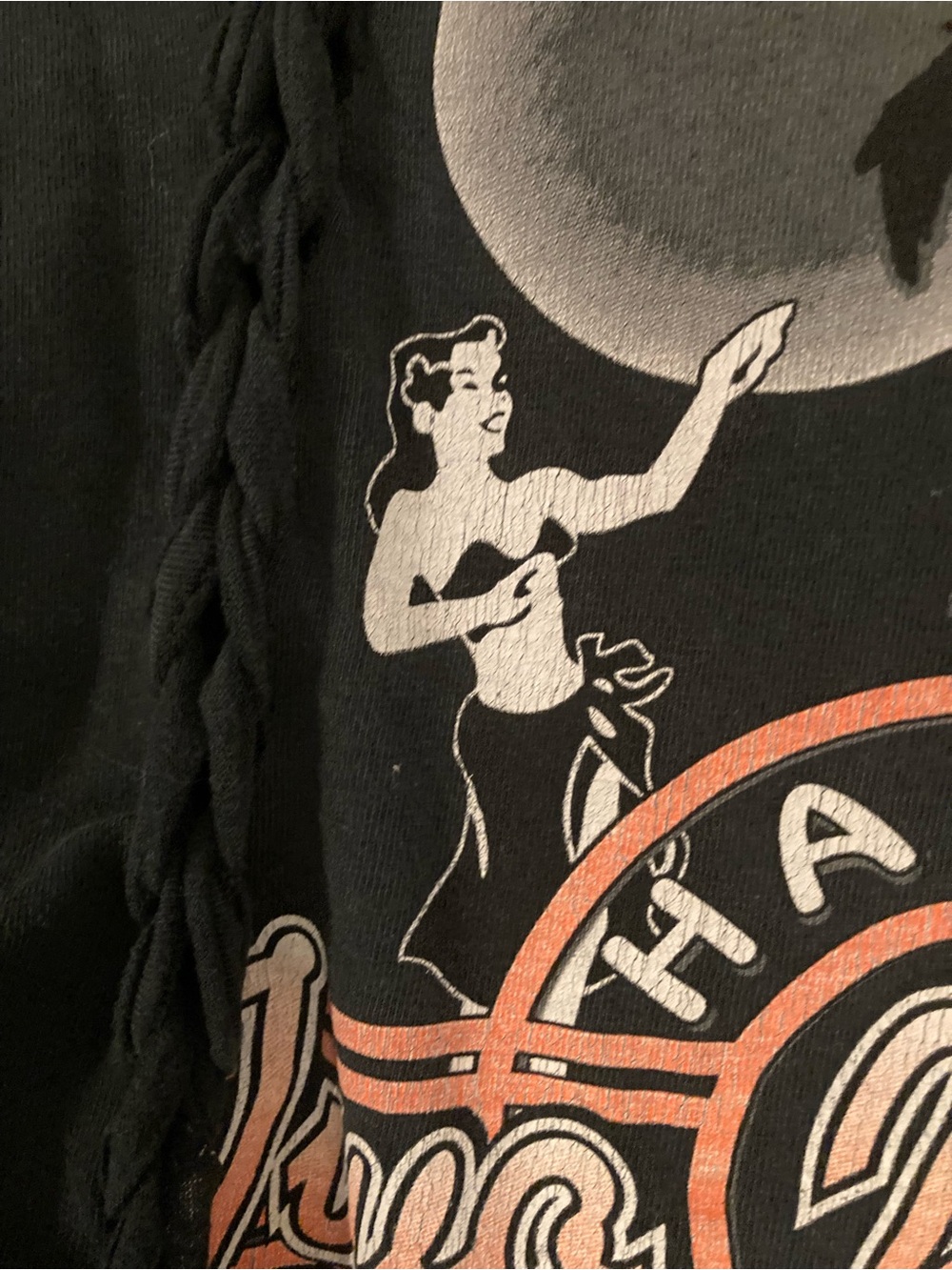 Vintage Harley Davidson Kauai Hawaii Faded Black Distressed V-Neck Top Two Wheel - Picture 4 of 5
